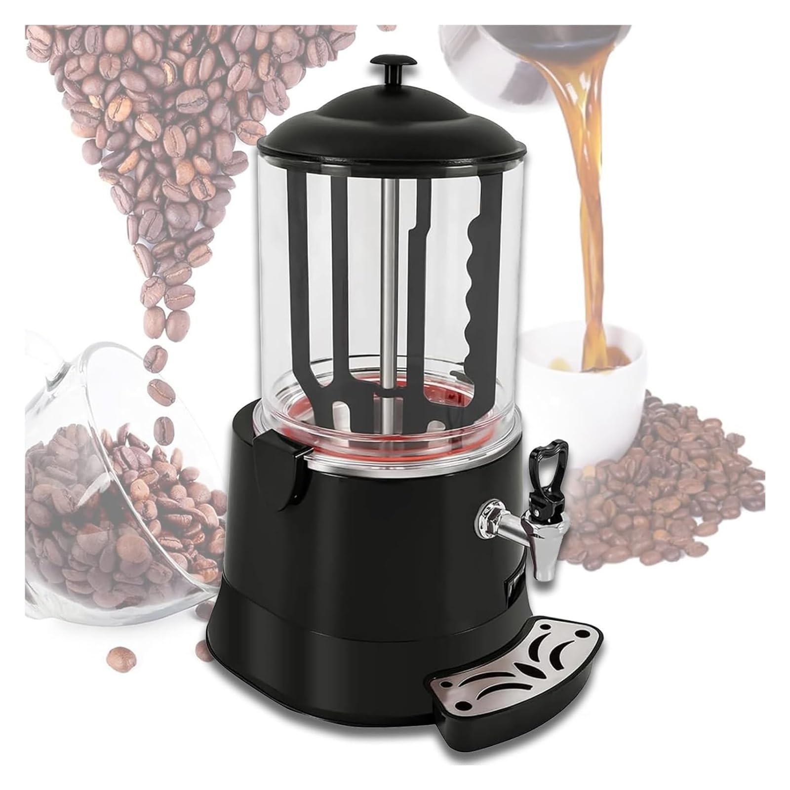 asdchZen Chocolate Fountain Machine,Hot Chocolate Maker, Large Melting Chocolate Machine Commercial Hot Dispenser Mixer Beverage Warmer With Faucet,220v 10l
