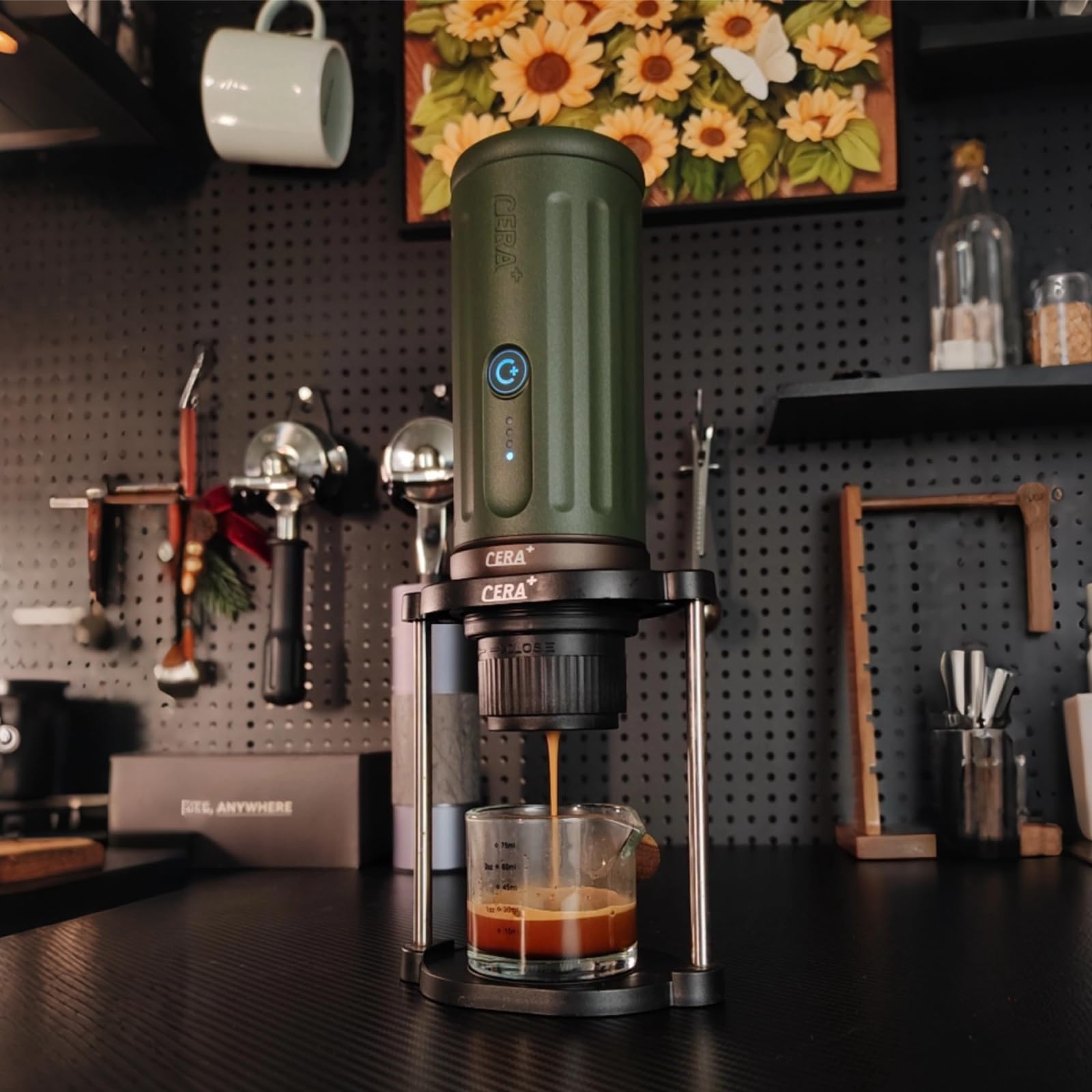 CERA+ CERApresso Tragbare Espressomaschine 20 Bar für NS-Kapseln & Gemahlenen Kaffee, Elektrische Reisekaffeemaschine