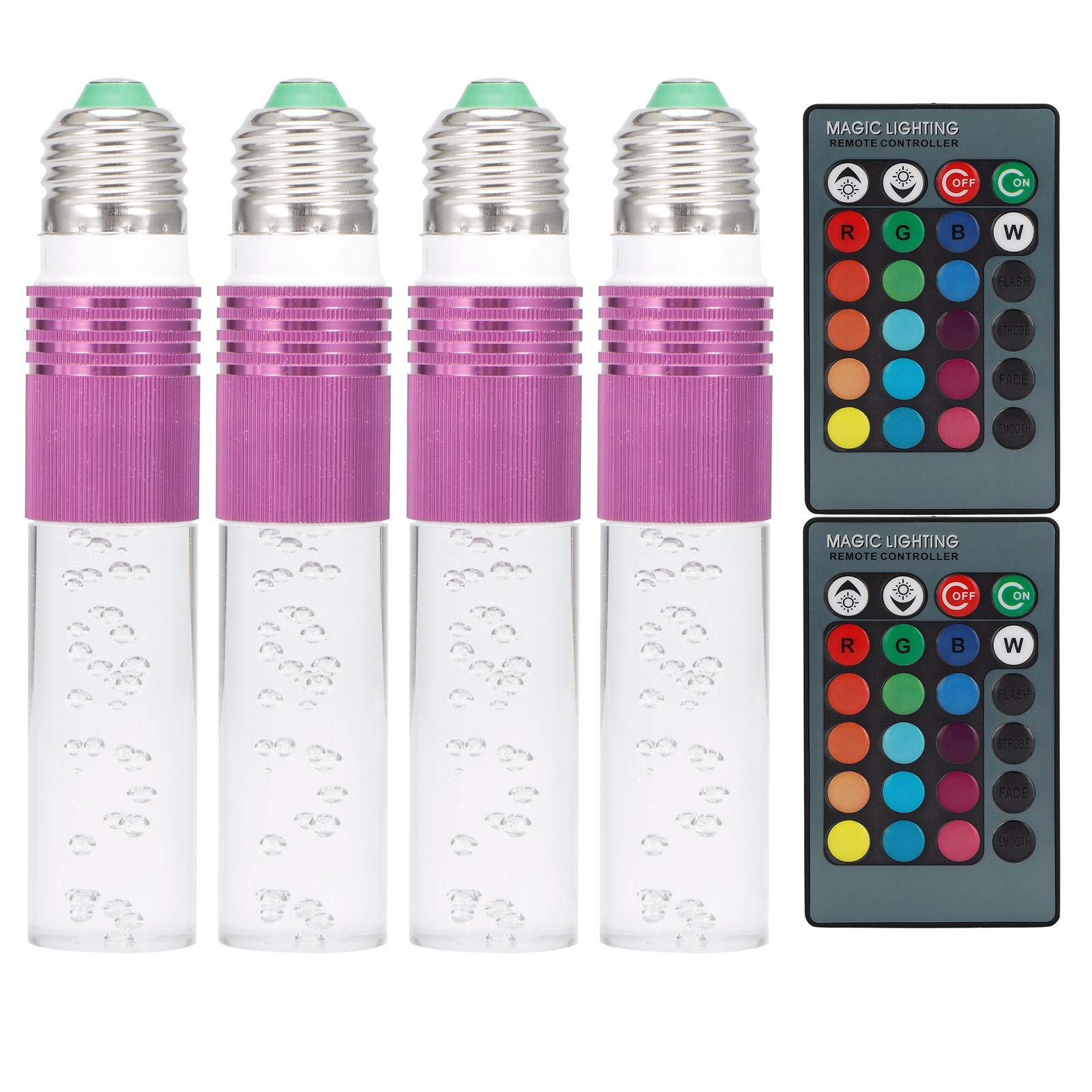 Lampadina Che Cambia Colore con Telecomando, Lampadina LED RGB da 3 W per Camera da Letto, Bar, Feste, AC85‑265V(Viola)