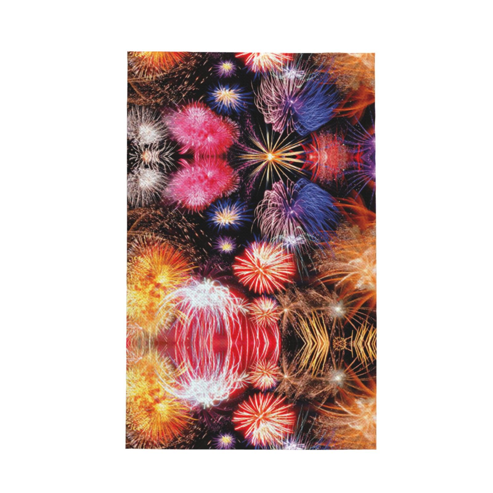 Xxahnbm Black Beautiful Fireworks Print Waffle Kitchen Towel,Absorbent Hand Towel