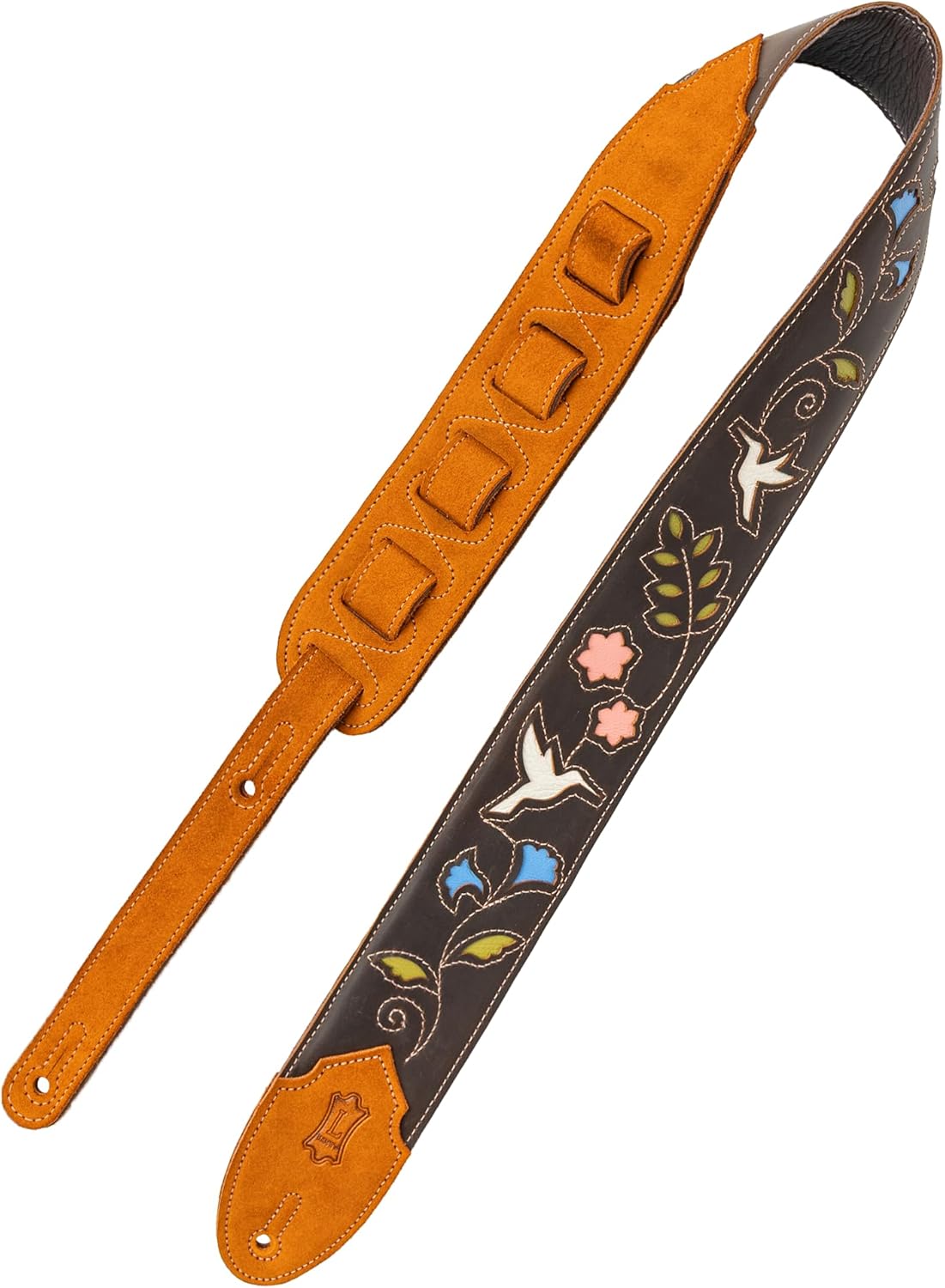 Levy's Leathers Sunbird Series Guitar Strap with Vibrant Multi-layered Hummingbird Design