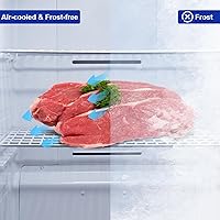 Vista 4 de SMETA Congelador vertical de pie 13.8 pies cúbicos, congelador vertical profundo libre de escarcha apto para garaje con estantes de vidrio