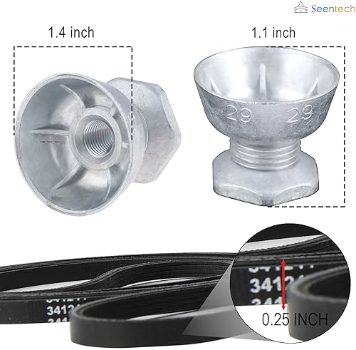 Miniatura 6 de Correa de secadora 341241 y polea de motor 8066184 de Seentech, compatible con secadoras Whirlpool, Kenmore  Número de pieza de reemplazo