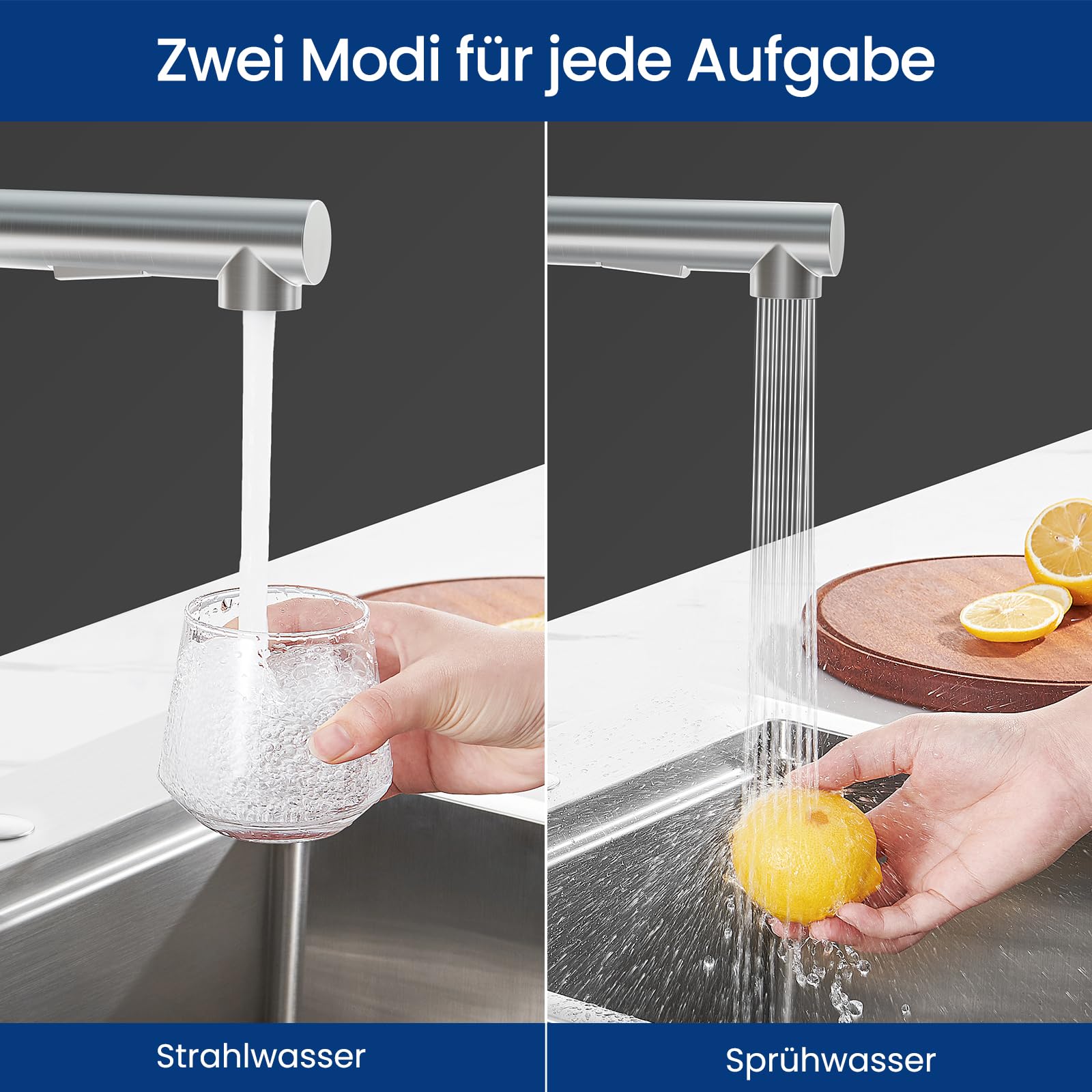 Hochdruck Wasserhahn Küche Ausziehbar, Küchenarmatur, Armatur Küche