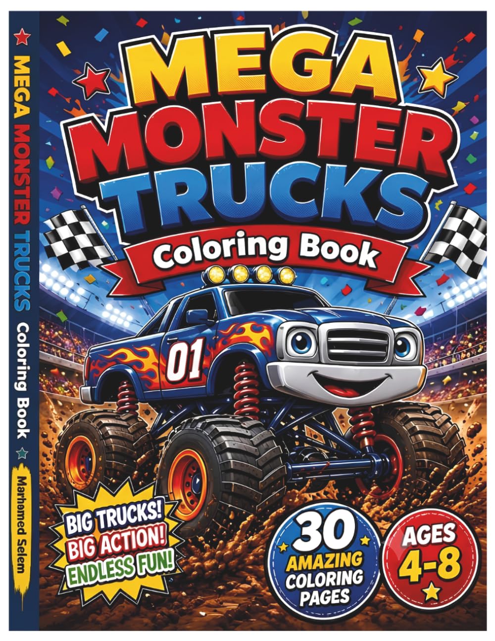 Monster trucks colouring book