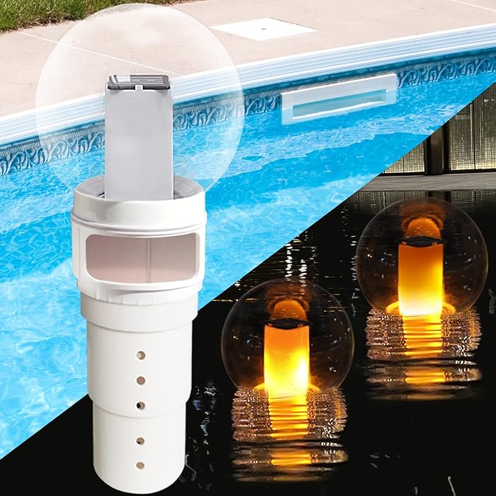 Buy Pool Chlorine Floater with Solar Flame Light, Chlorine Dispenser