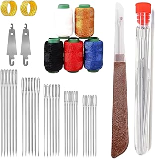 36 PCS Premium Steel Needles Set, Big Eye Steel Sewing Needles Kit for Hand Sewing, Threader & Needle Repair Kit Stainless Steel Needle for Crafts, Repair, Quilting | Beginner-Friendly (1Set)