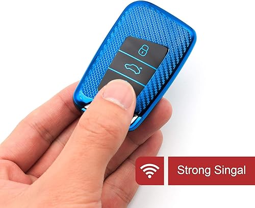 Miniatura 3 de M.JVisun Cubierta de llavero de coche con acabado de fibra de carbono suave para Volkswagen Arteon Atlas Golf Alltrack Jetta Passat para Tiguan para