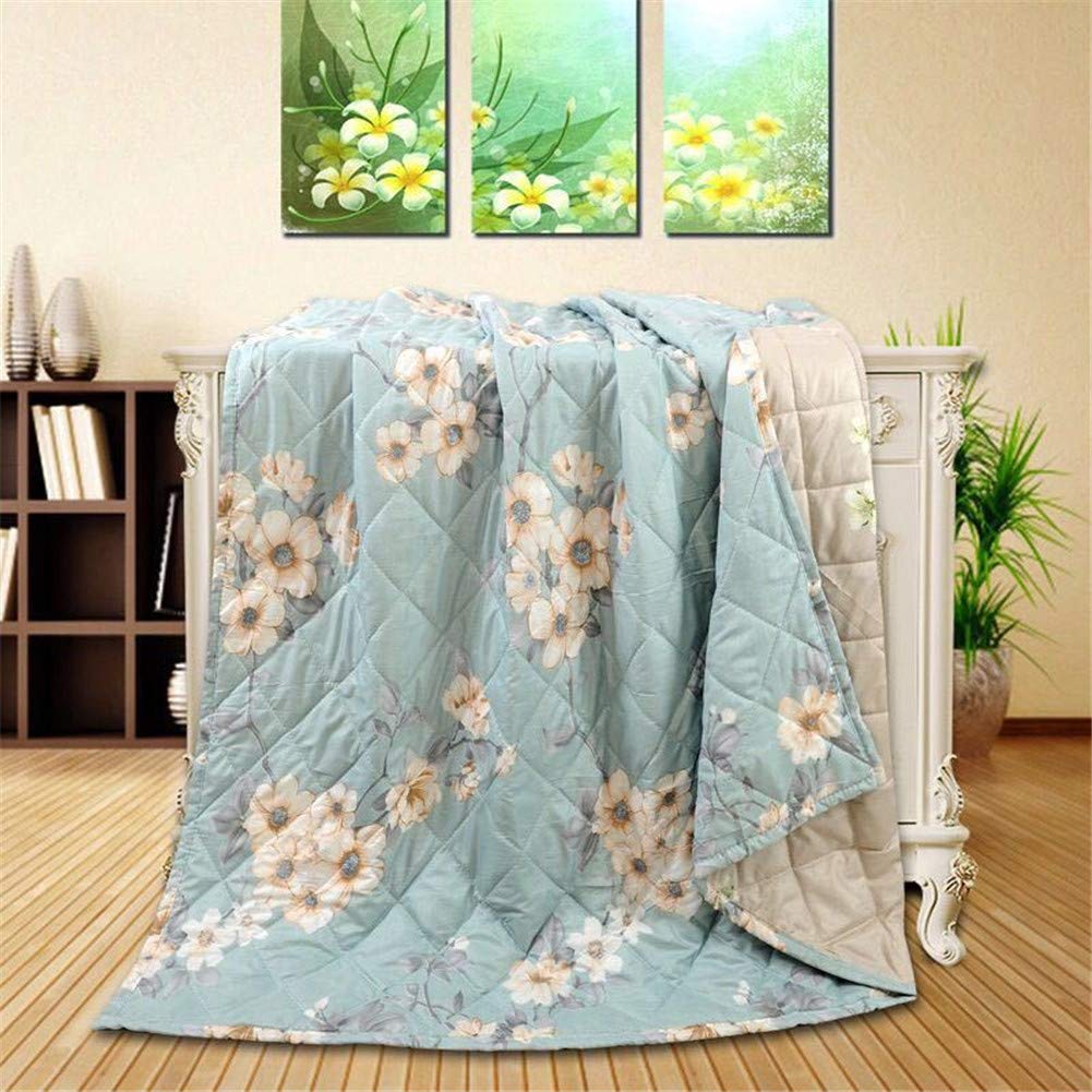 Fansu Flowers Bedspread Quilt Single Double Super King Bed Size, Reversible Quilted Bed Cover Sofa Blanket Throw Decorative Coverlet Microfiber Comforter Bed Sheet (,200X220cm)