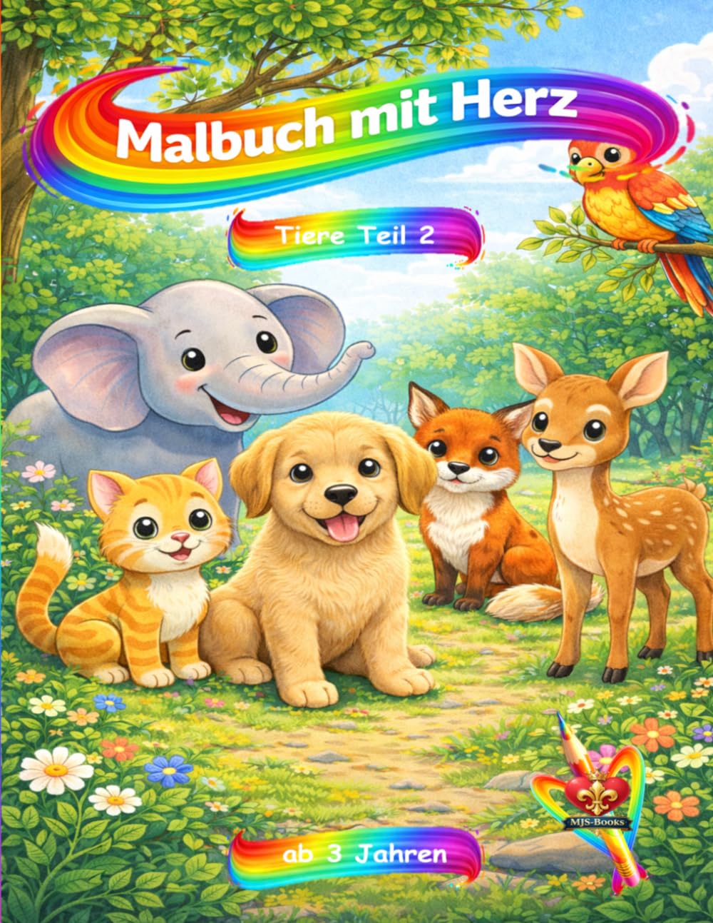 Malbuch mit Herz - Tiere Teil 2: ab 3 Jahre