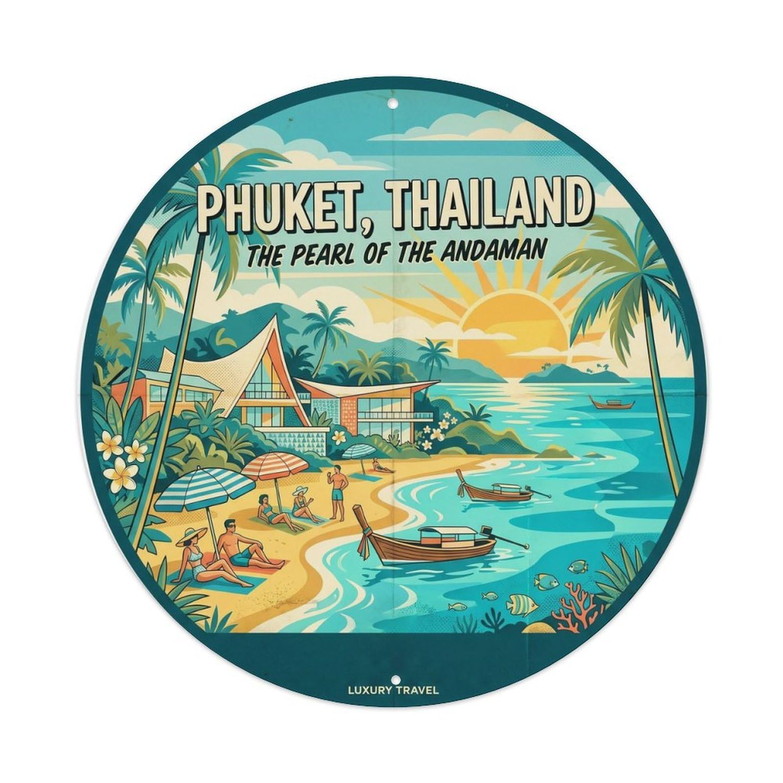 Phuket Surin Beach Destination Travel Southeast Asia Metal Tin Sign