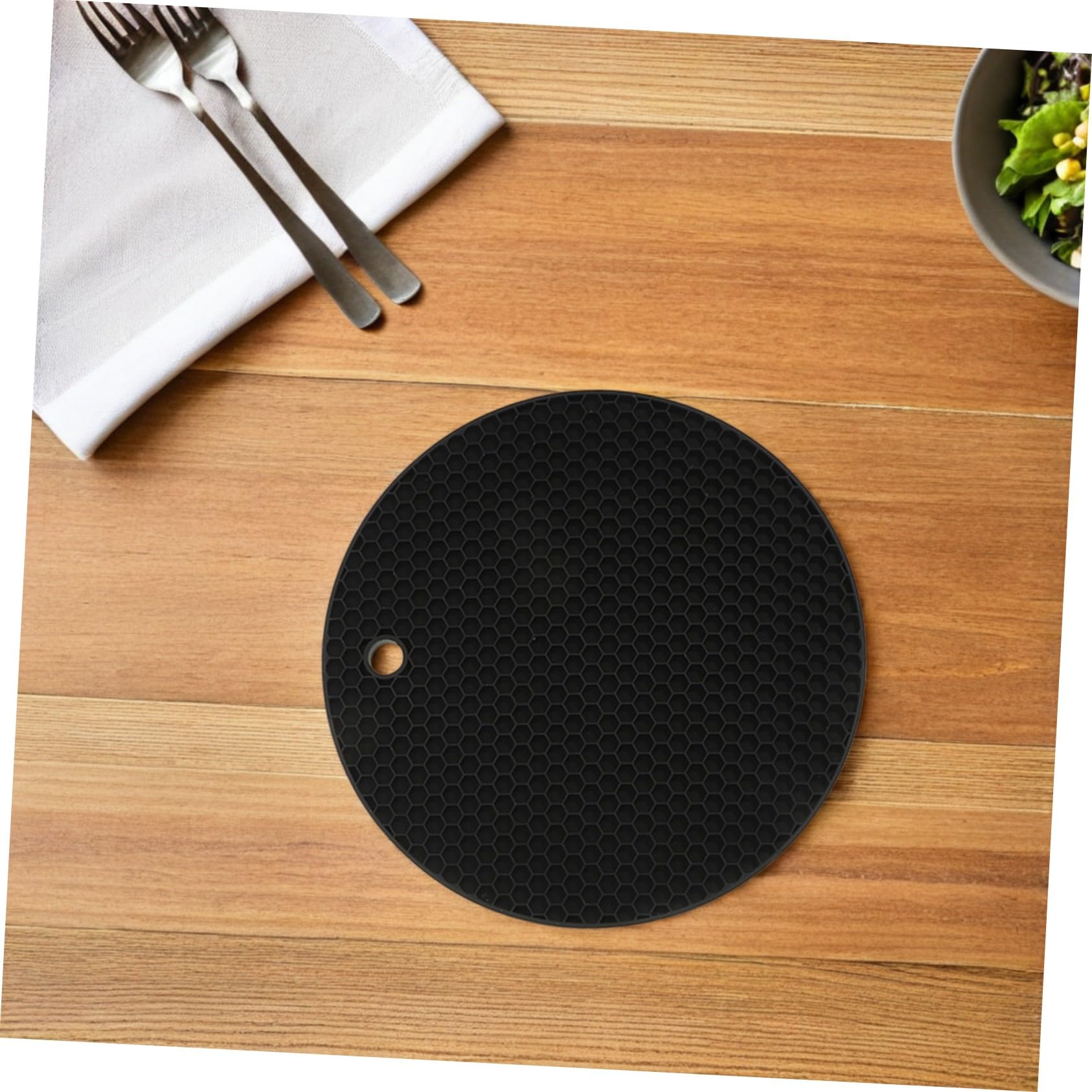 Sottopentola Nero, 6 Pezzi in Silicone Struttura Alveolare