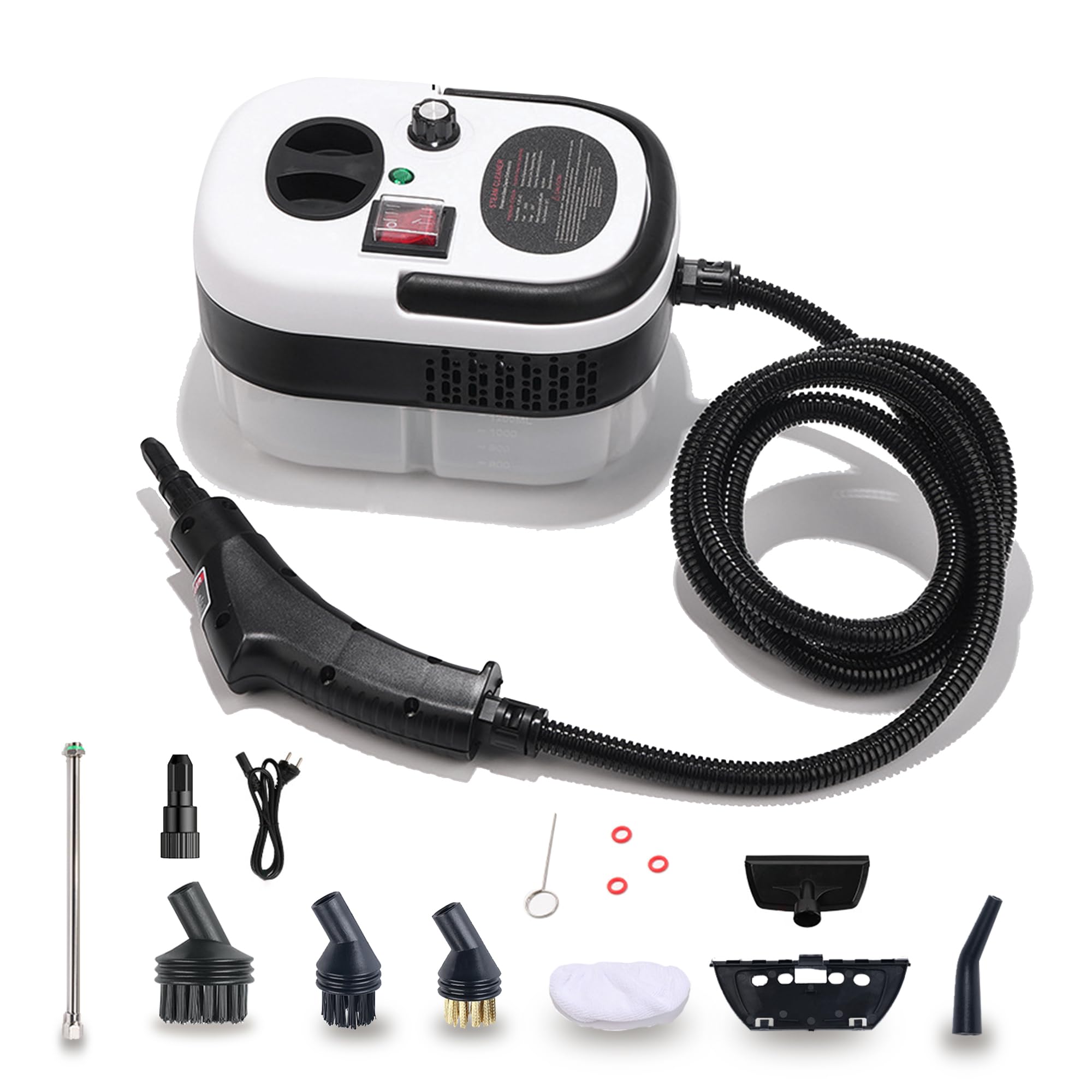 auvstar Limpiador a Vapor Portátil 2500W, 6 Niveles Ajustables, Depósito 1200ml, Vaporeta Multifunción, Steam Cleaner para Cocina, Baño, Coche, Ventanas, Suelos