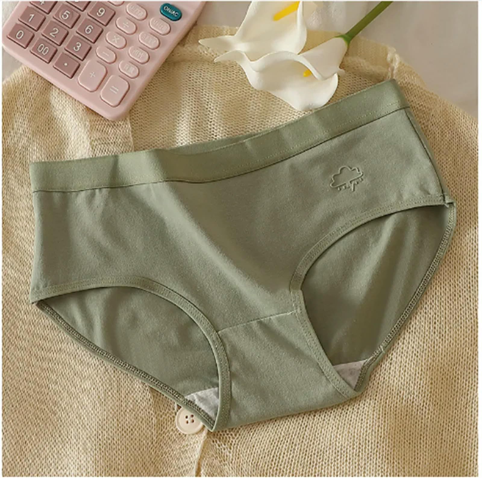 Mutande Donna Cotone 5 Pezzi Set Women Women Cotone Mutandine Sexy Brevi Bassi E Biancheria Bianche da Femmina Schema di Goccia Carina Intimata Lingerie-5 Colori Solidi-l