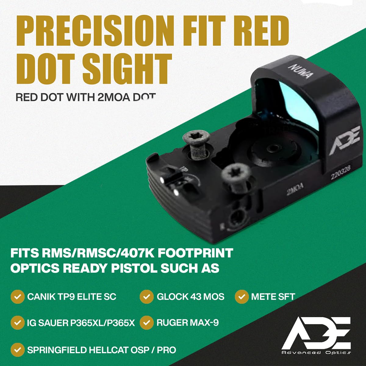 Amazon.com: Ade Advanced Optics RD3-021 MOA NUWA Red Dot Sight