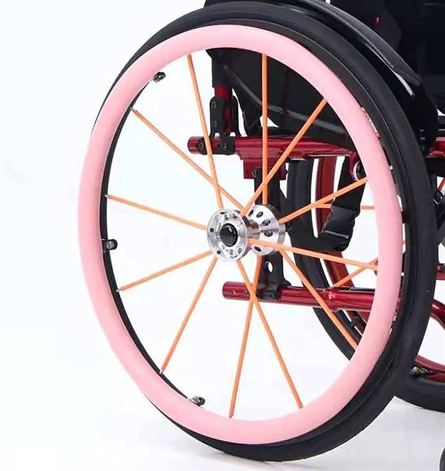 Funda para Silla de Ruedas, Funda Protectora para Rueda Trasera para Silla de Ruedas, Accesorios para Silla de Ruedas, 1 par de Fundas Antideslizantes y Resistentes al Desgaste (Color: Rosa, tamaño: