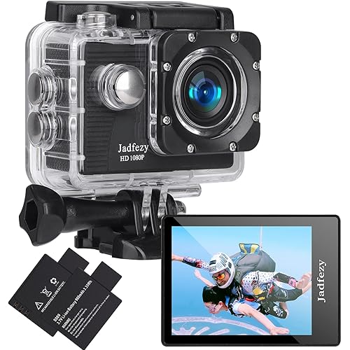 Action Camera FHD 1080P 12MP, 98FT/30M Underwater Waterproof Camera with 2 Batteries, Wide Angle Sports Camera with Accessories Kit Suitable for Helmet, Bicycle, etc.