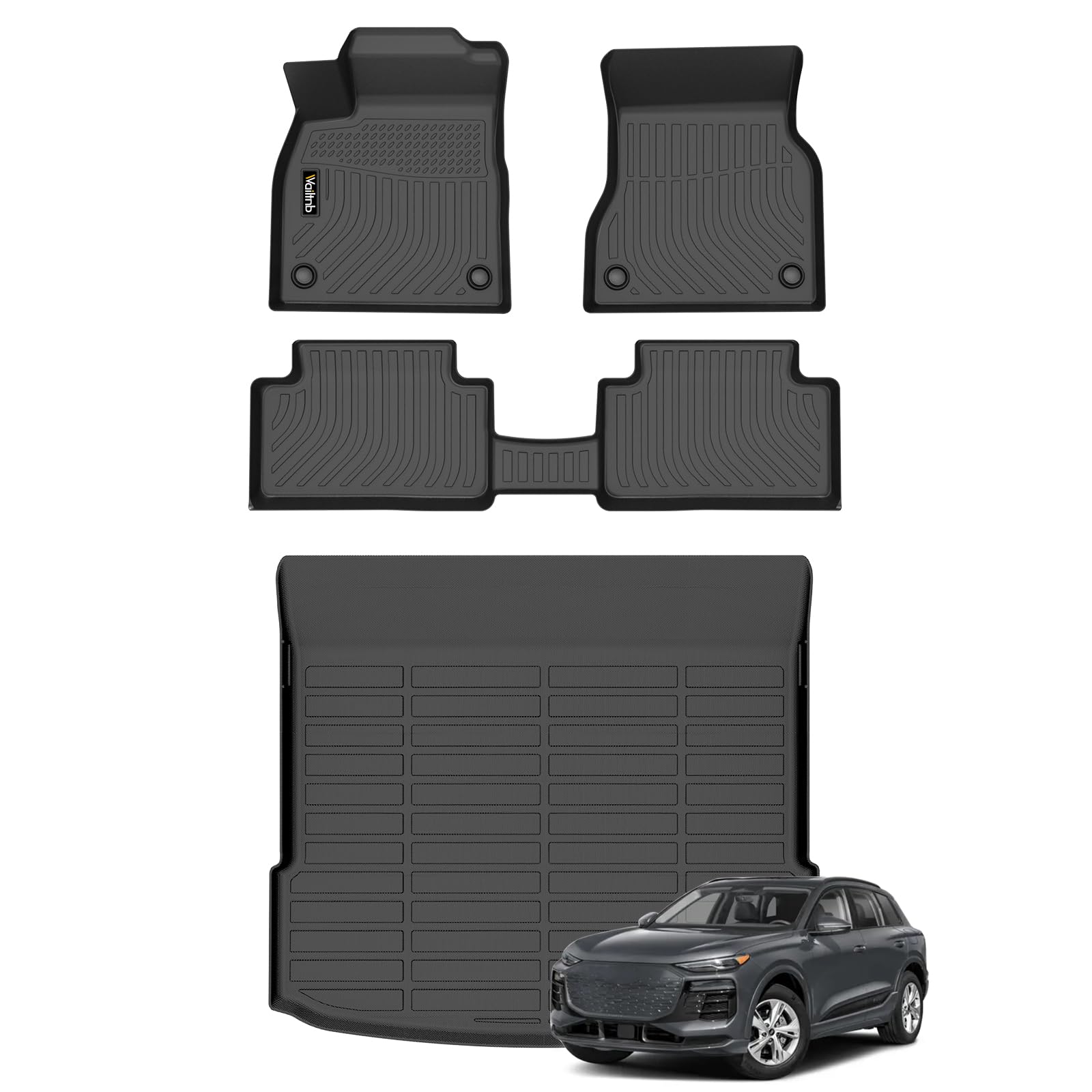 Floor Mats &amp; Cargo Mats Set Fit Audi Q6 e-tron &amp; SQ6 e-tron 2025 2026 All Weather Floor Liners for 2025 2026 Audi Q6 e-tron Cargo Trunk Liner Accessories