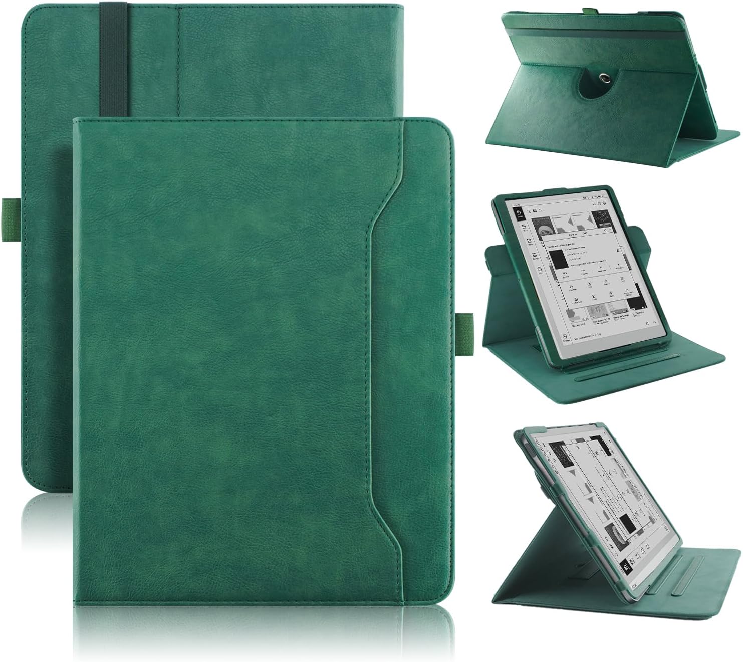 Standing Premium PU Leather Case for Onyx Boox Go 10.3 Tablet (2024 Released), Lightweight Book Folio Cover with Auto Sleep/Wake (Green)