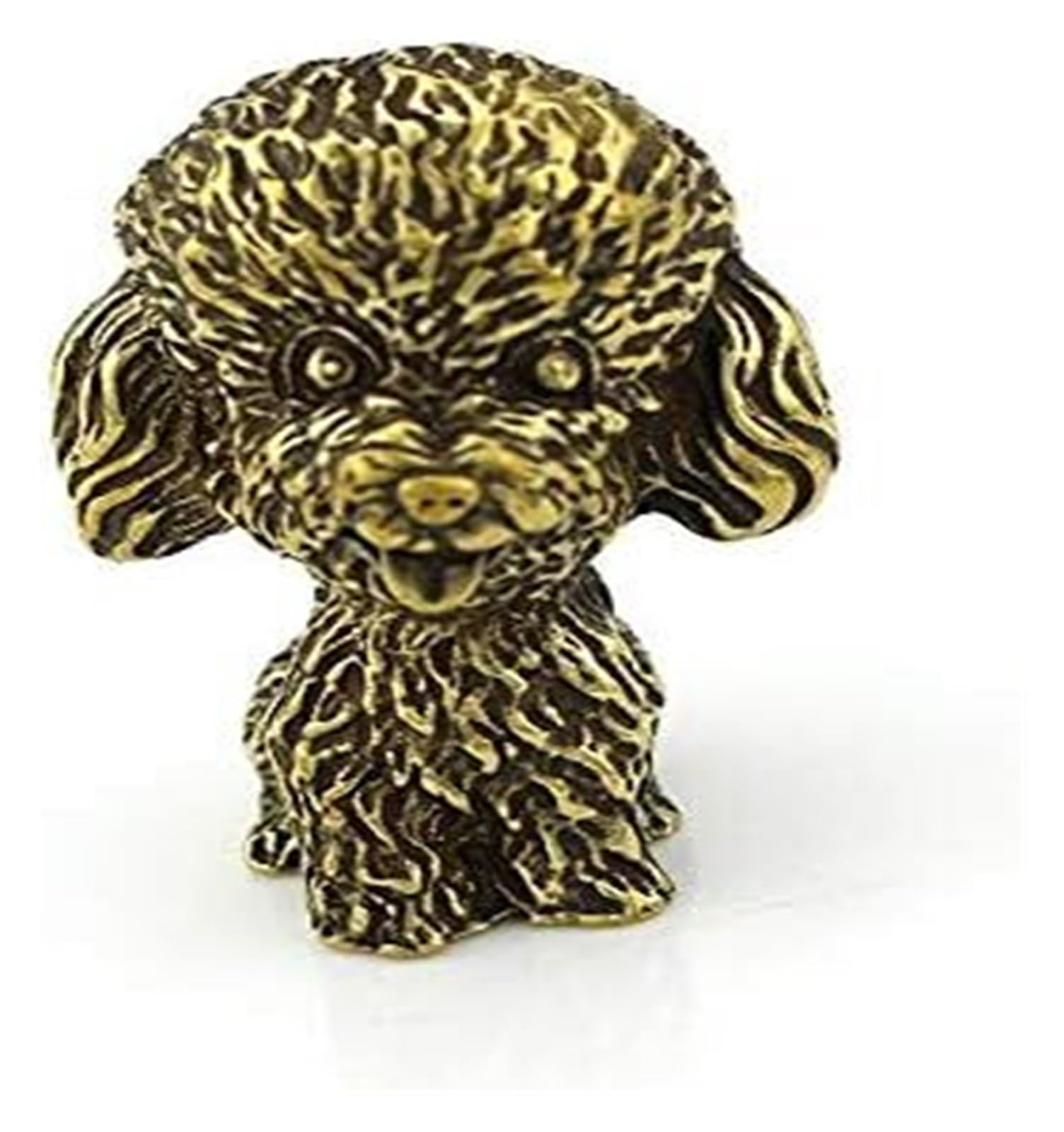 XCFTYRU Vintage Brass Statue， Vintage Copper Poodle Ornaments Antique Brass Animal Dog Statue Figurines