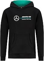 Vista 1 de Mercedes AMG Petronas Formula One Team - Sudadera con capucha con logotipo para niños, Negro