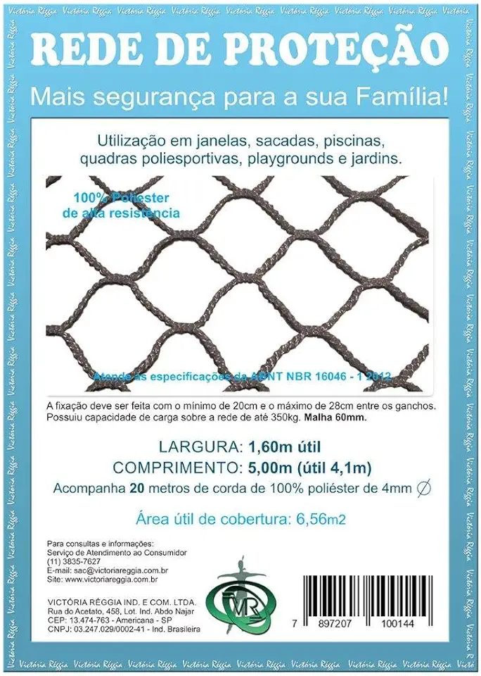 Kit Rede/Tela De Proteção Preta -6,56 M2