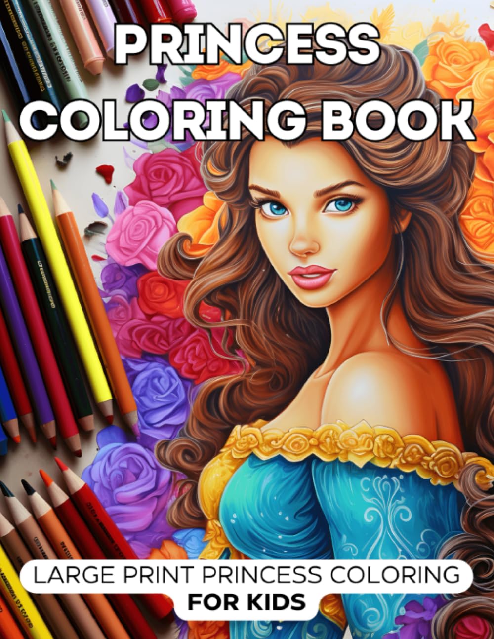 Princess Coloring Book 50 Beautiful and Cute Large