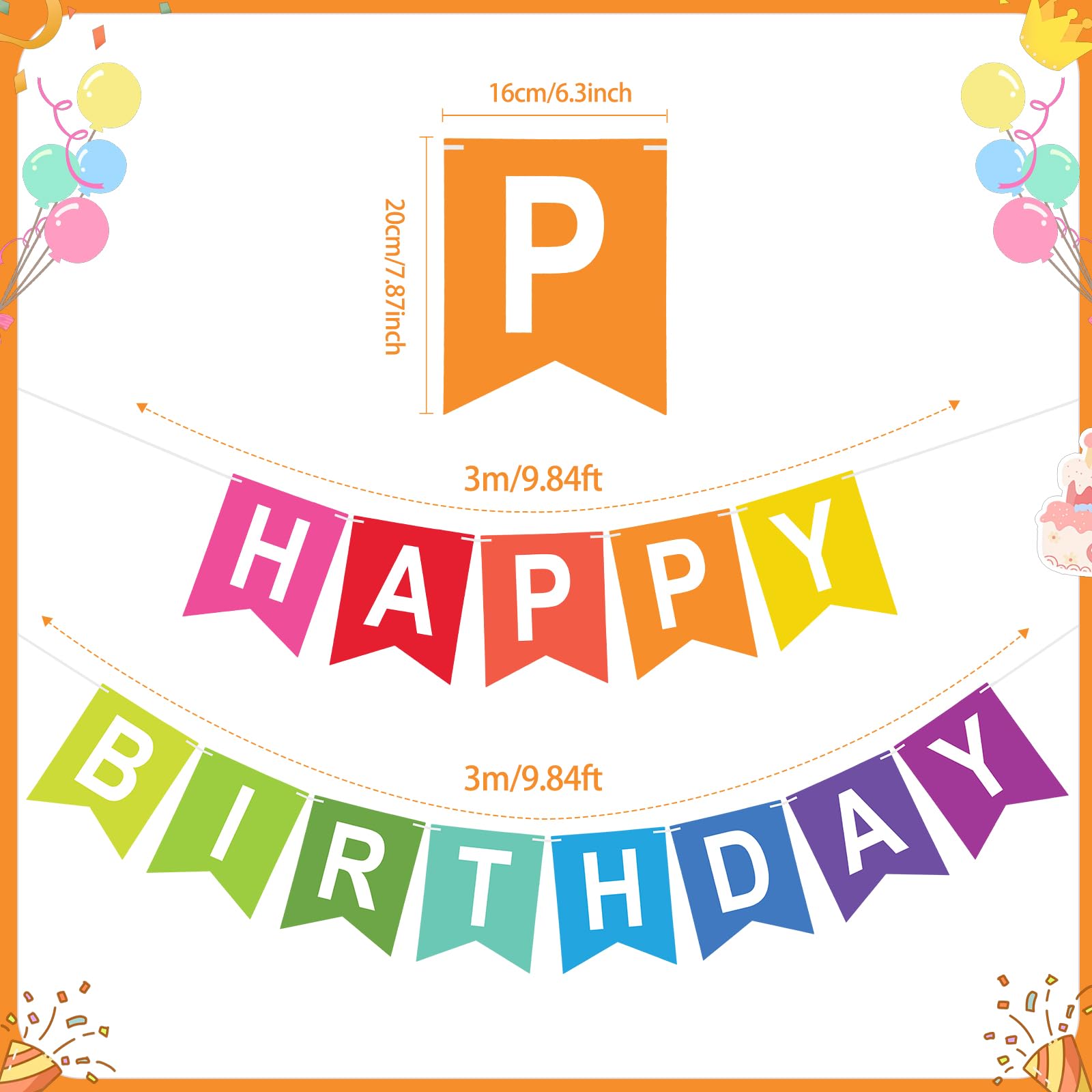 Guirlande Anniversaire G2PLUS - Banderole 6m Pré-Montée - Papier Premium Vert/Brun - Décoration Fête
