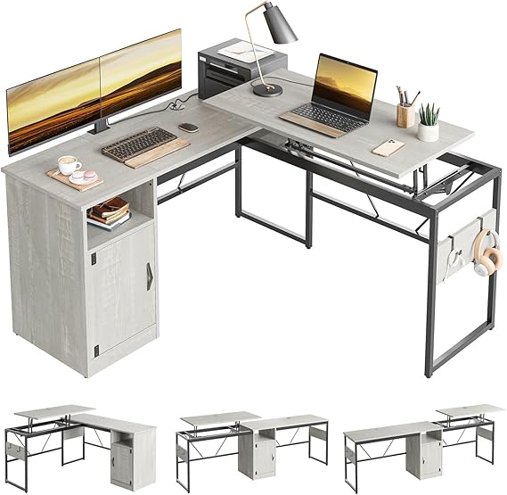 Bestier L Shaped Standing Desk Adjustable Height, 60