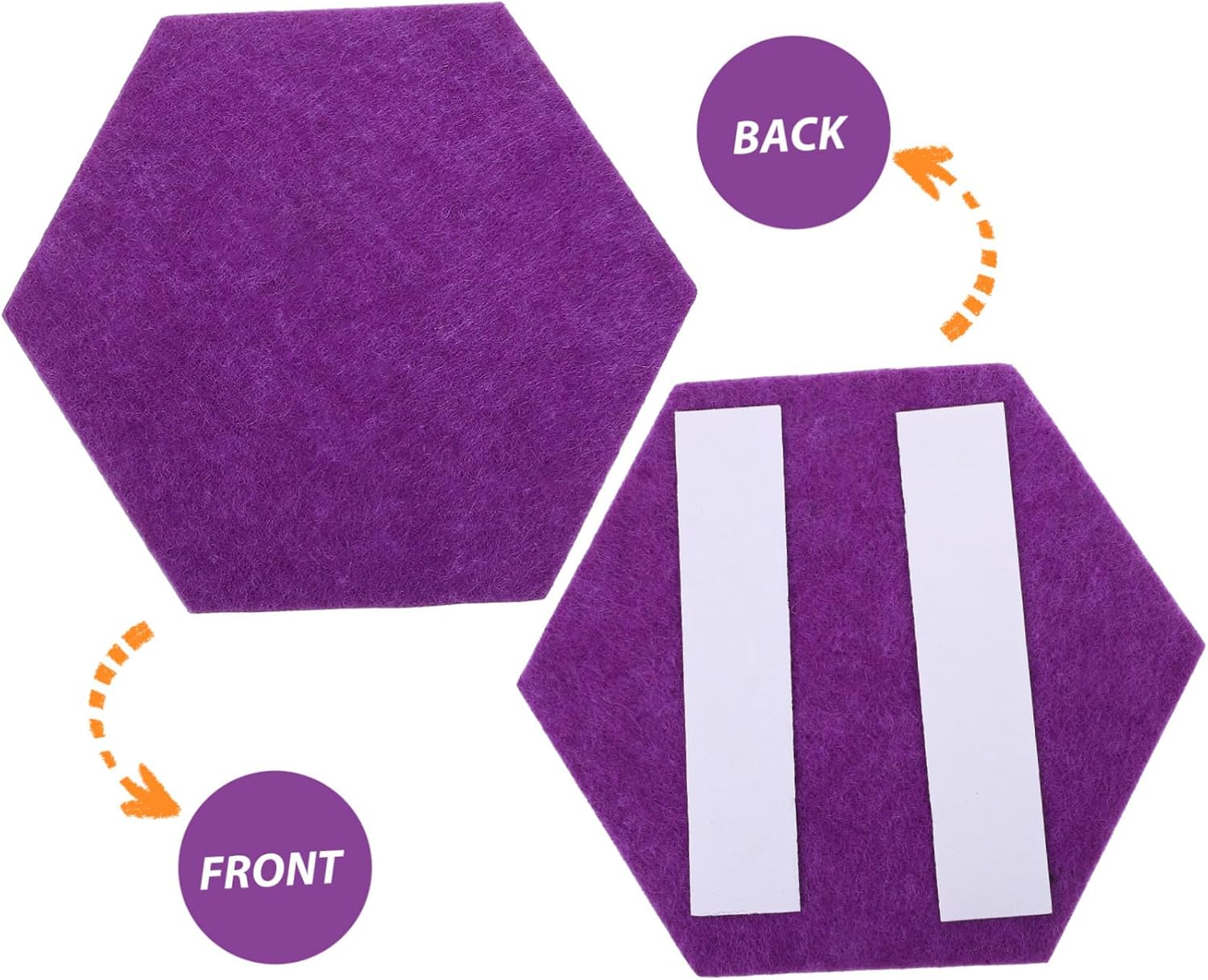 Holibanna 10pcs Felt Bulletin Board Tiles Hexagon Pin Board Wall Decor Strong Adhesive
