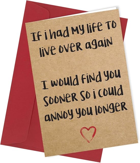 Birthday Card Husband Wife Partner Anniversary Valentines Christmas Annoy You Rude Card #278