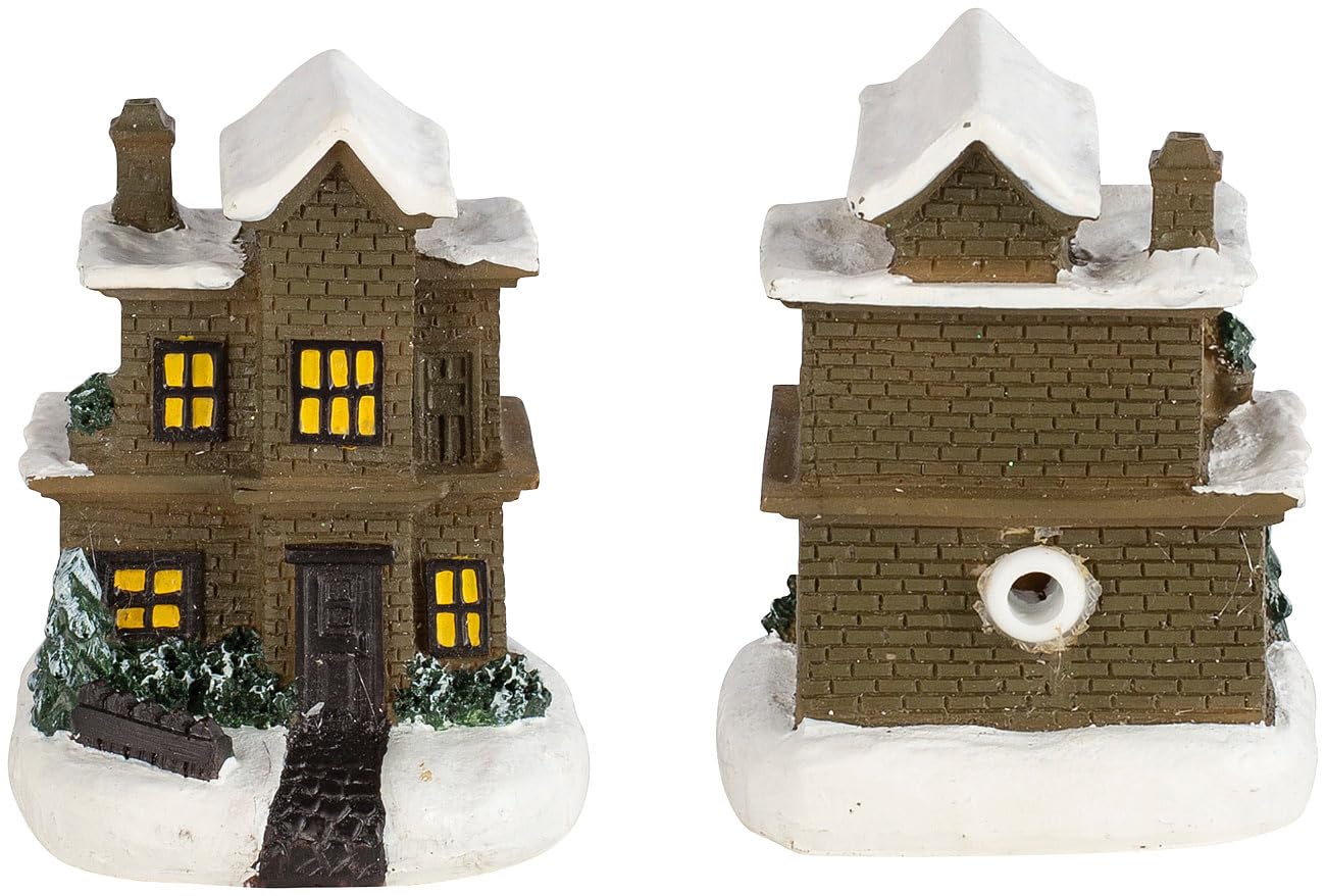 infactory Weihnachtsdeko: 25-teiliges Deko-Weihnachtsdorf mit 6 LEDs, Batteriebetrieb (Winterdorf, komplettes Weihnachtsdorf, Set)