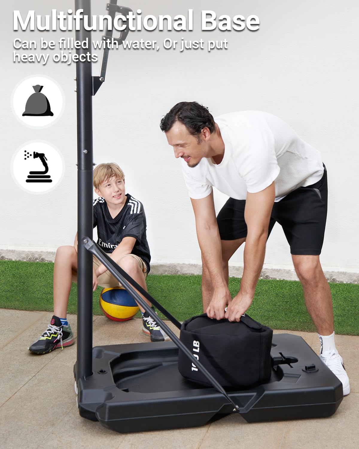 WINMAX Portable Basketball Hoop Quickly Height Adjusted