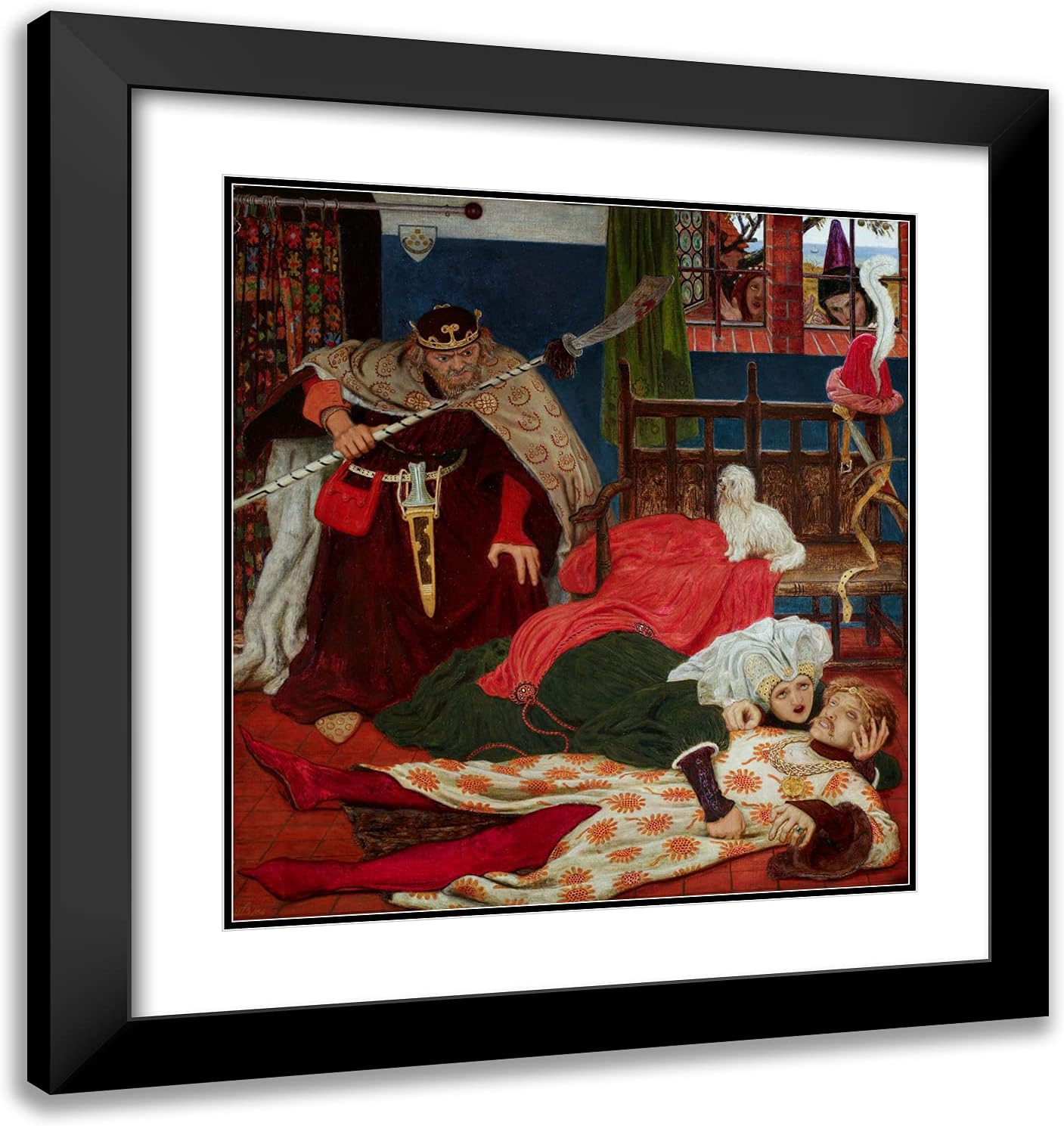 ArtDirect Brown, Ford Madox 20x21 Gold Ornate Framed Art Print with Double Matting Titled: Ford Madox Brown, Death of Sir Tristram 1864