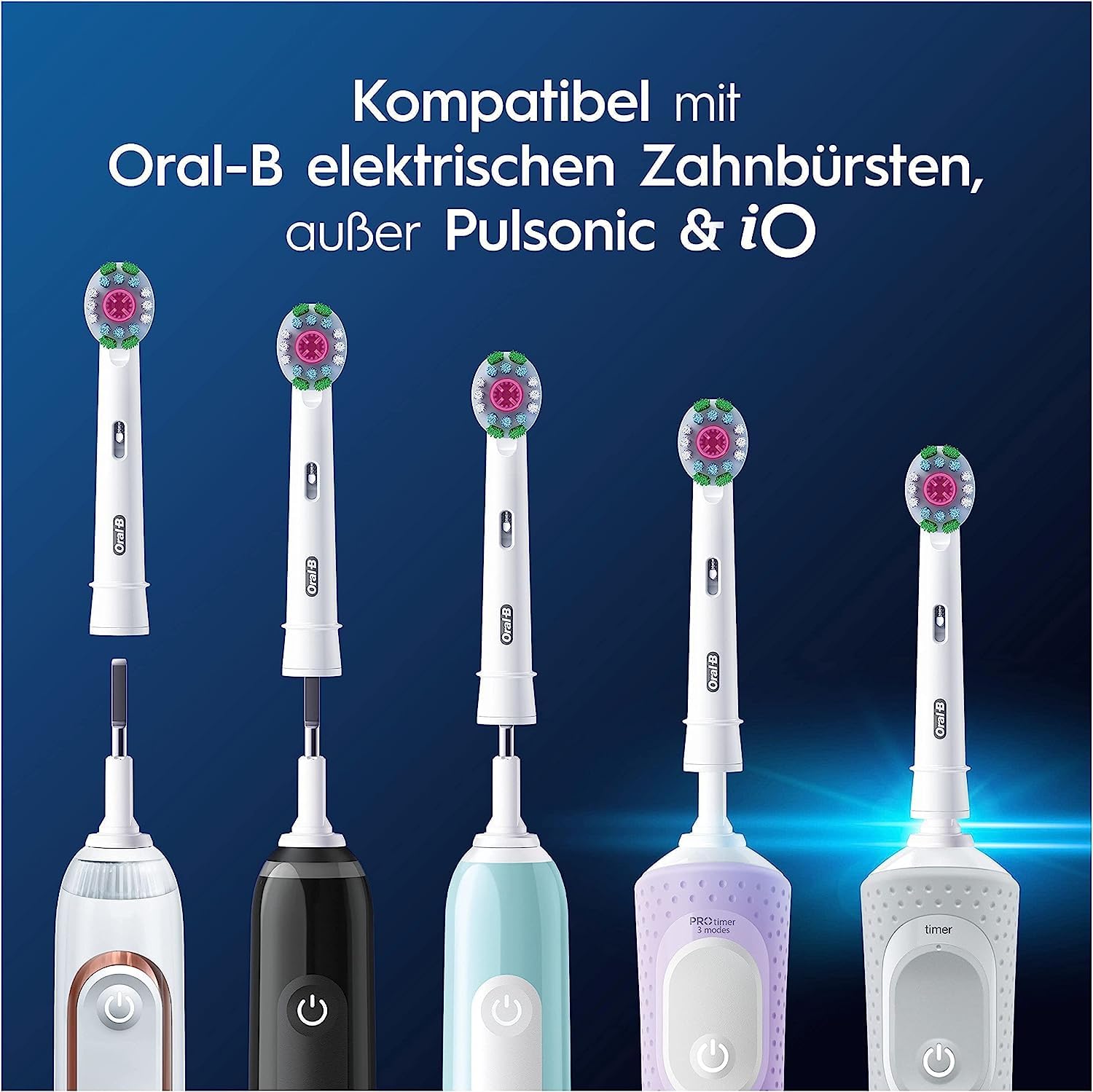Oral-B Aufsteckbürsten PRO 3DWhite, Weiß, 12 Stück | Original Zahnbürstenaufsatz für Elektrische Zahnbürste, Aufhellende Zahnreinigung, Entfernt Verfärbungen