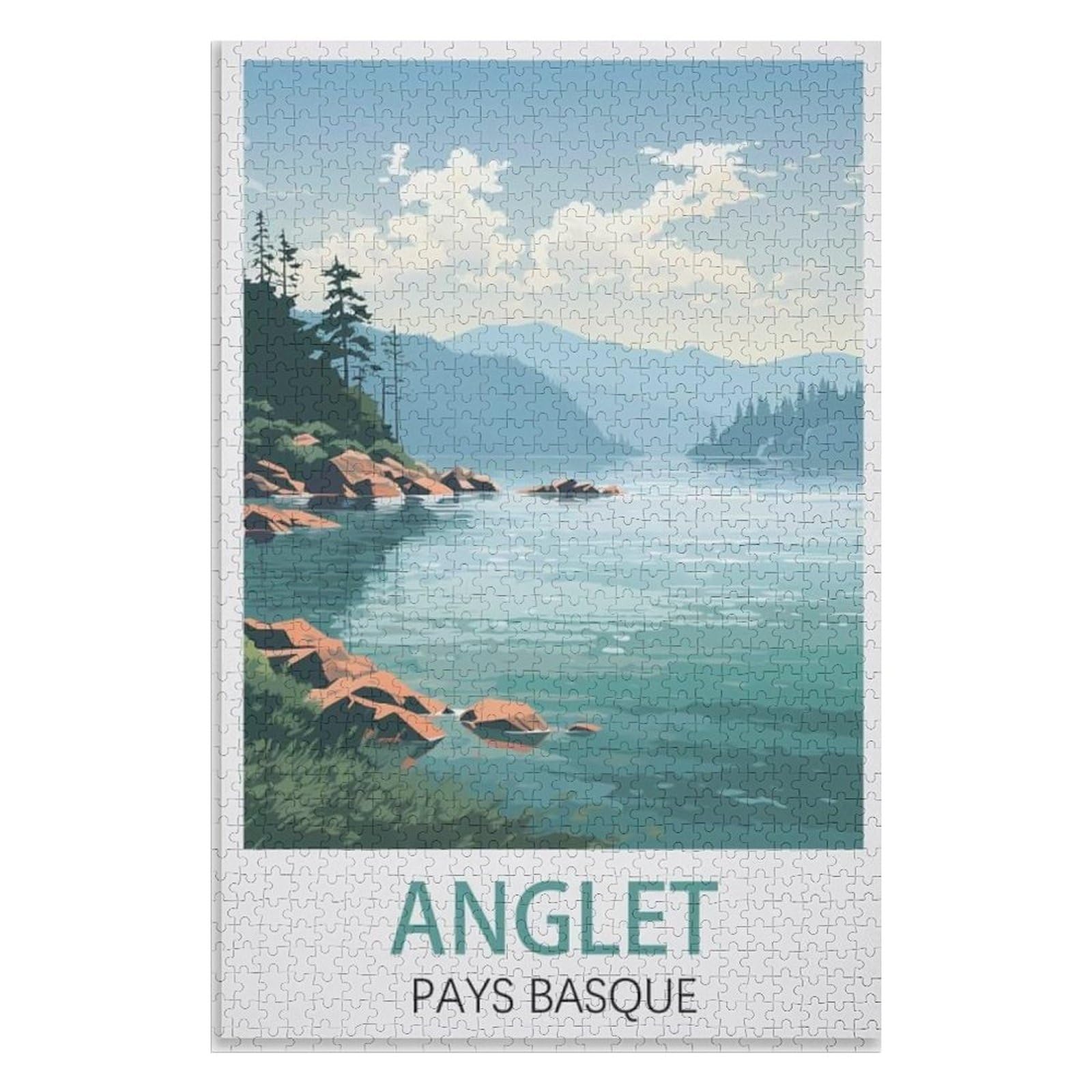 Recreation Suitable for Adults to Reduce Stress，Anglet Pays Basque，Adults 1000 Piece Jigsaw Puzzle- Christmas，38x26，paper puzzle，AA-815