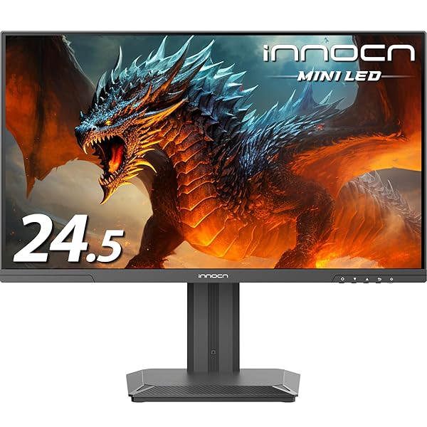 INNOCN 24.5" 2K QHD 2560 x 1440P 240Hz Monitor, Gaming Console Ready, Mini-LED Precisely Local Dimming, Monitor for Mac, HDMI 2.1, DP 1.4, Height Pivot Adjustable Stand, Black - 25M2S