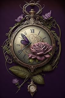 DIY Diamond Painting Kits Rose Petunia Vine Clock - Adult Children's Full Diamond Crystal Art Set, for Elegant Breath Home Decor Gift 45X65cm