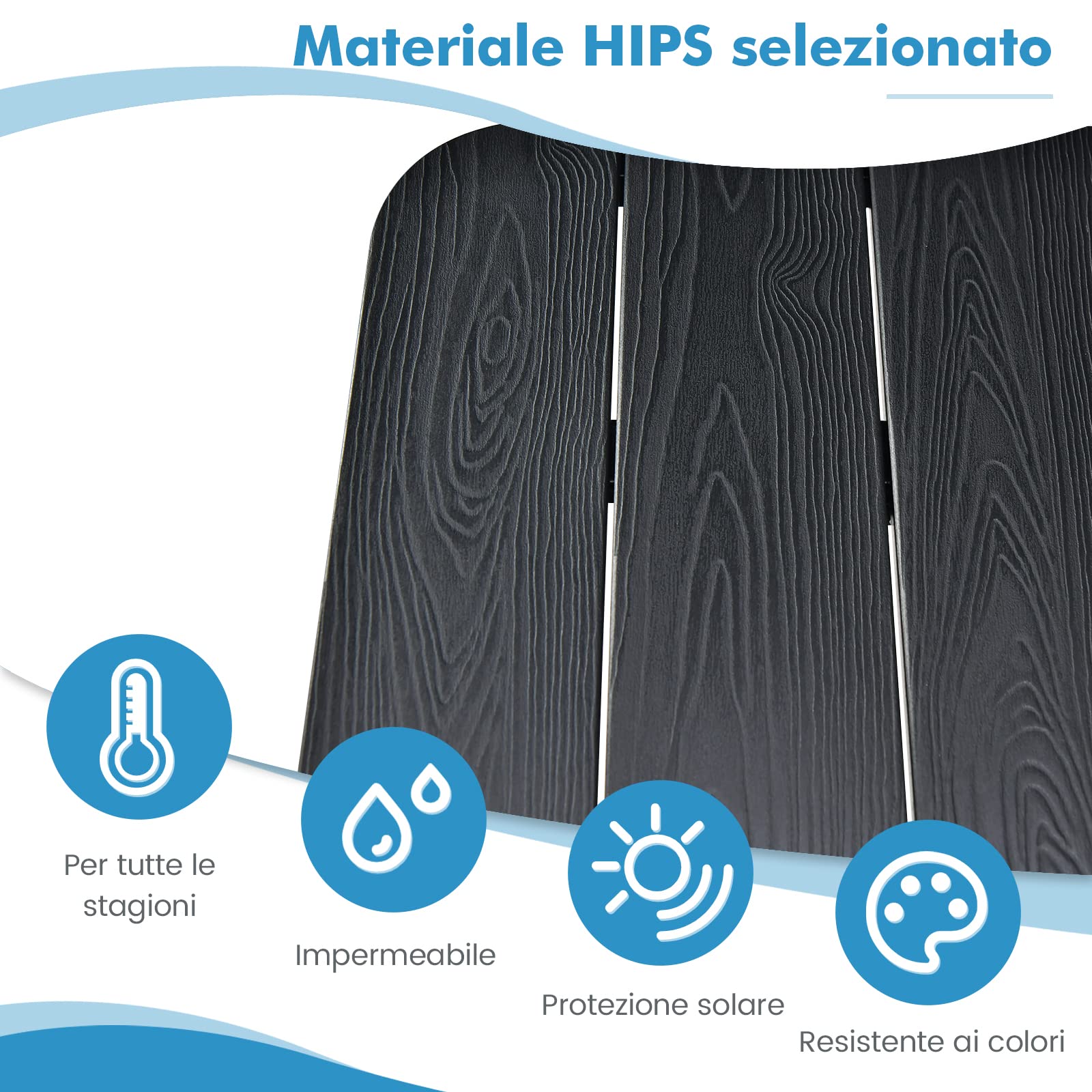 GYMAX Tavolino da Appendere al Balcone, Tavolino Sospeso Pieghevole e Regolabile in Altezza, Resistente alle Intemperie e Senza Ruggine per Ringhiere del Balcone, fino a 30 kg, 60×62,5×84 cm (Nero)