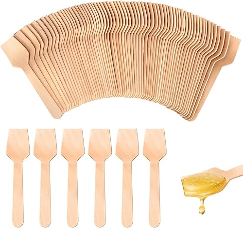 Vista 8 de Cucharas desechables de madera Cucharas de degustación Cucharas de helado Cucharas de muestreo (300, 3.75 pulgadas)