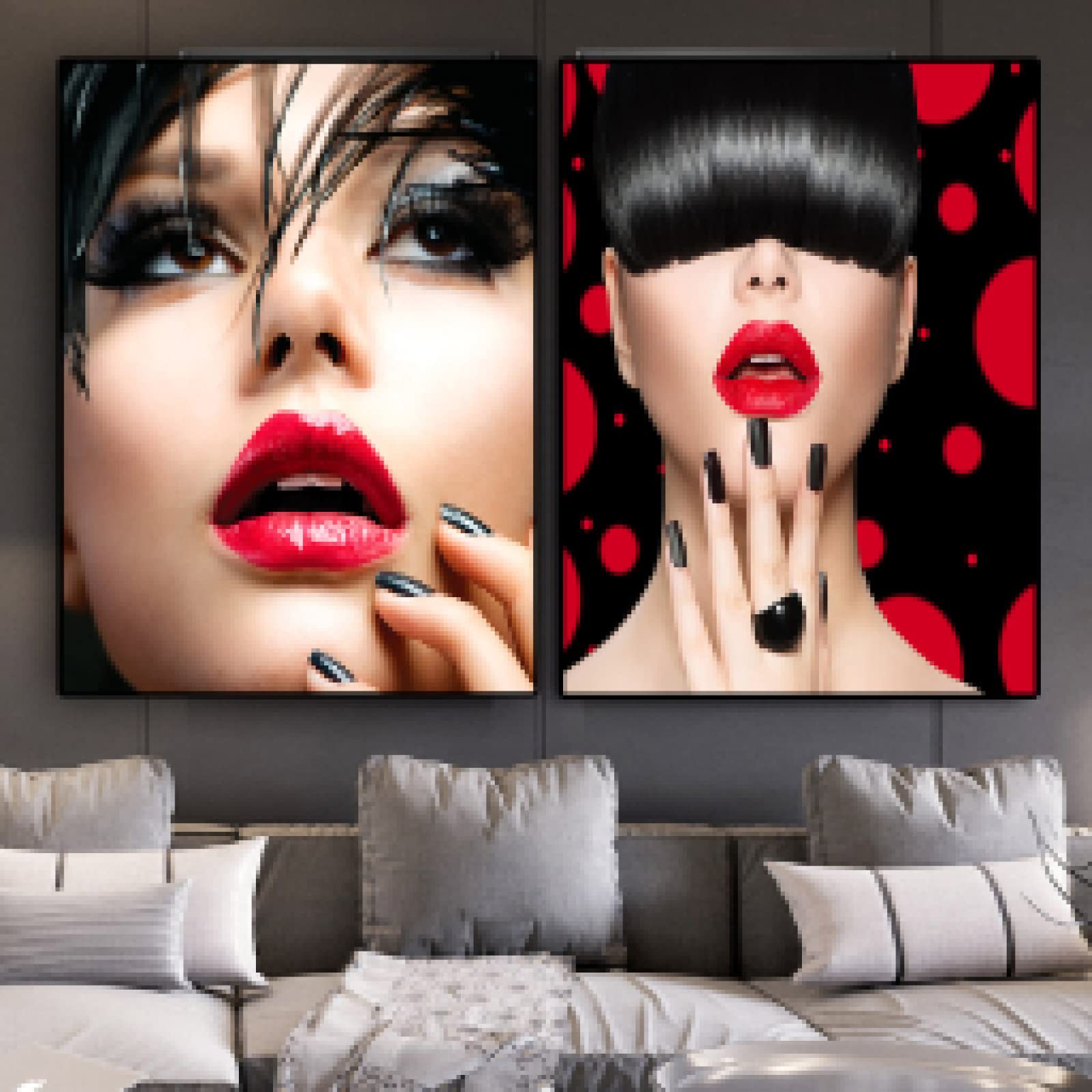 Peinture lèvres rouges moderne pour habiller un mur vide - 8