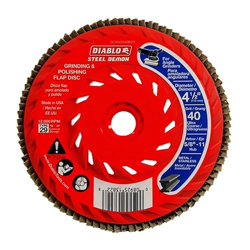 Diablo Steel Demon Disco de solapa para metal con centro de velocidad - 4-1/2", grano 80, grano medio, 12,000 RPM máximo, tipo 29 - DCX045080B01F