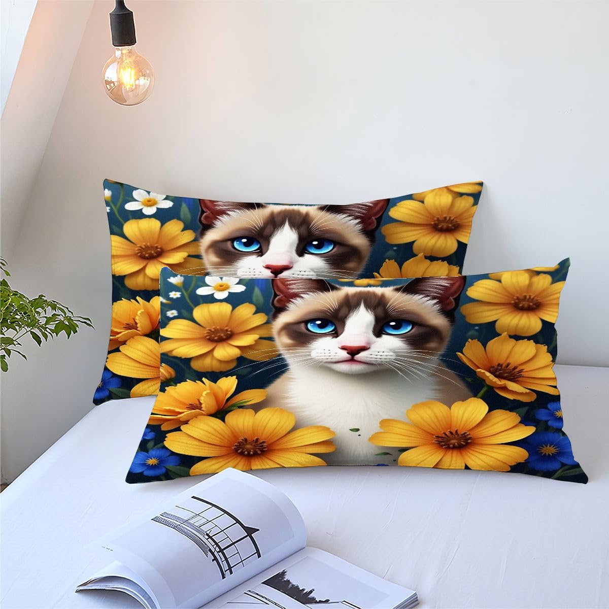 Kołdra podwójna 220 x 240 cm biały kocyk bawełniany, miękka i oddychająca kołdra na 4 pory roku, w zestawie 2 poszewki na poduszki (50 x 80 cm)