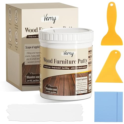 Verny Relleno de madera, masilla de madera, para reparar arañazos de madera, resistente al agua, herramienta de transporte fácil de usar y de secado