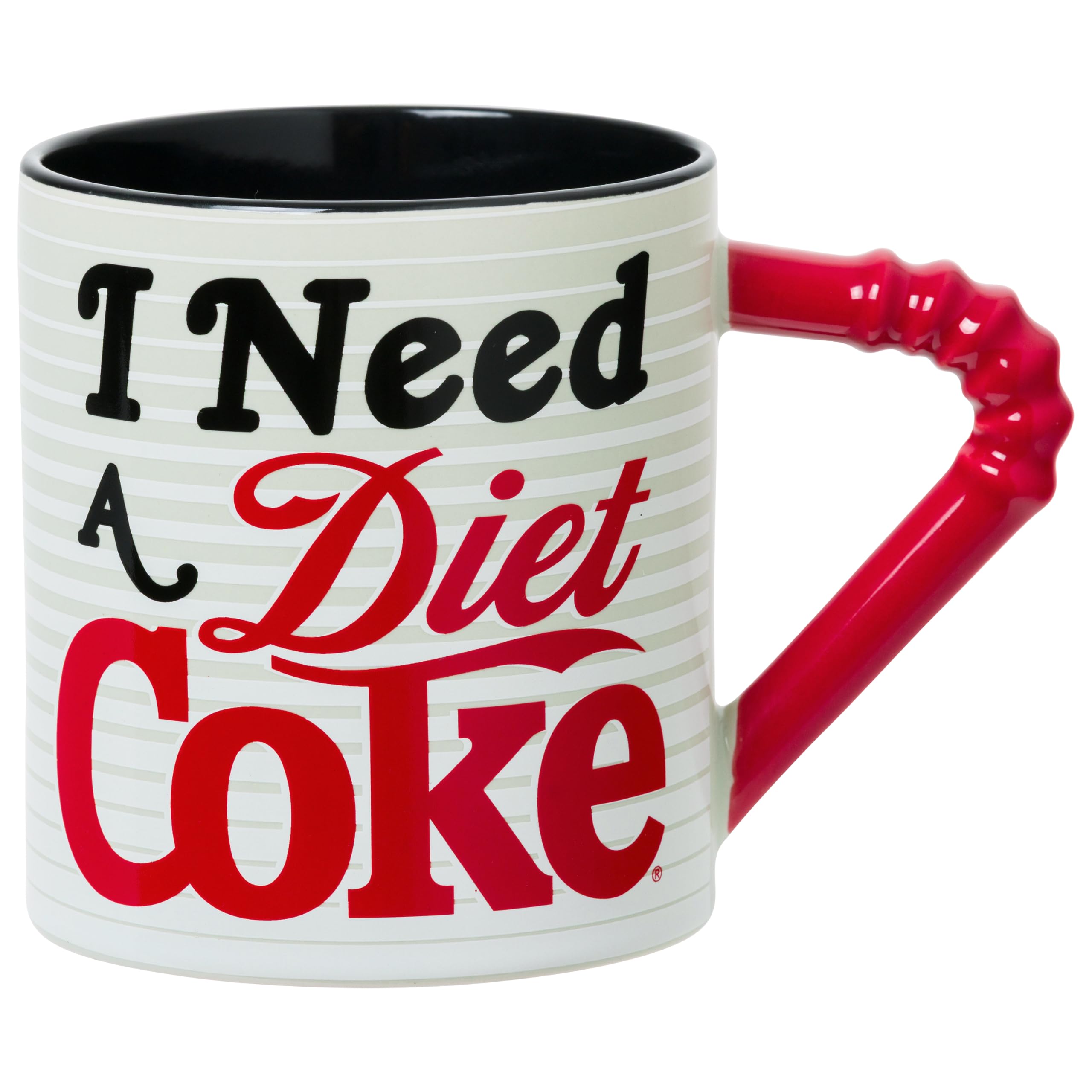 Silver Buffalo Coca-Cola Diet Coke Quote, 3D Sculpted Handle Mug, 20oz