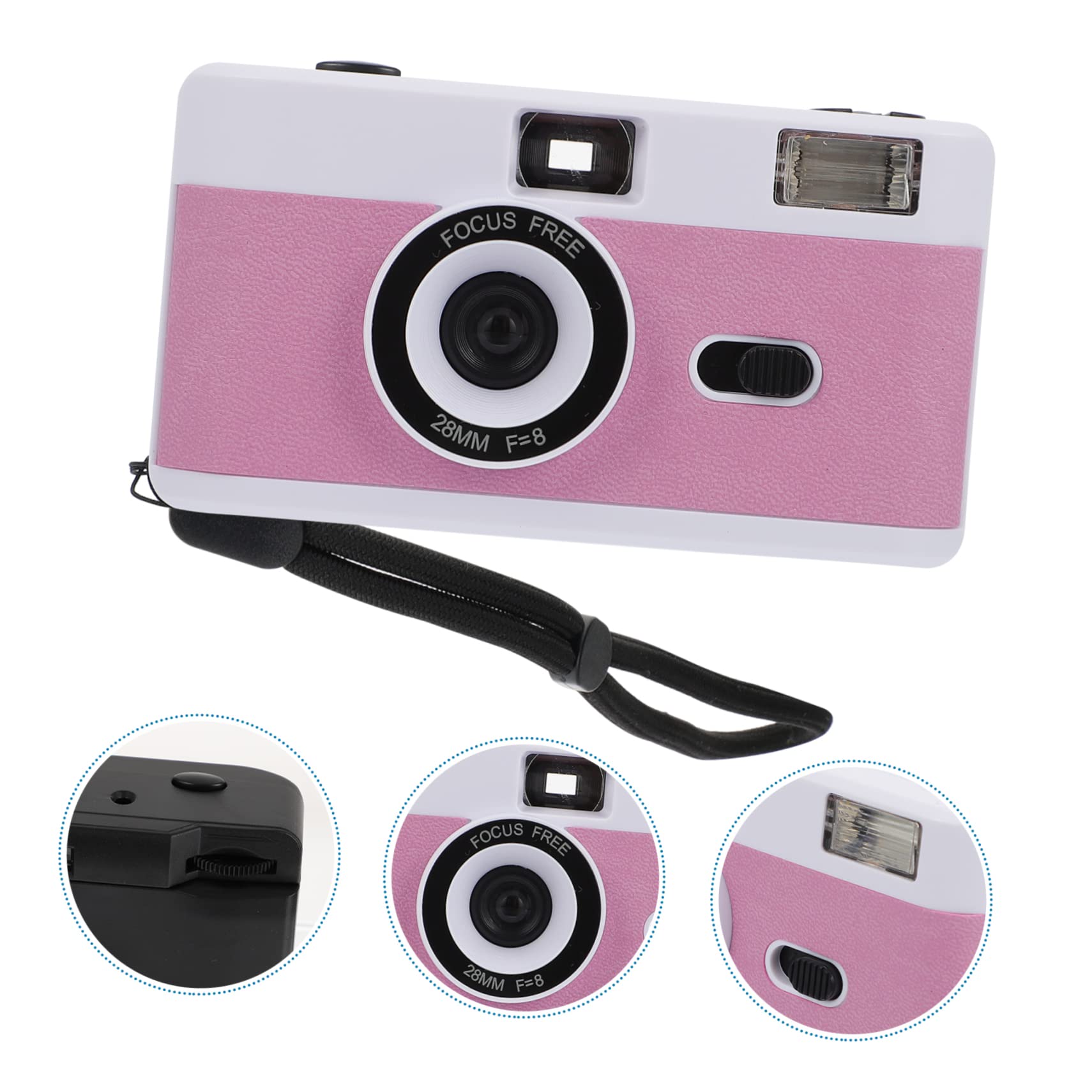 Gadpiparty Fotocamera a Pellicola Retrò Corpo in Abs Compatibile Pellicola 35mm senza Batteria Riutilizzabile, Flash Integrato