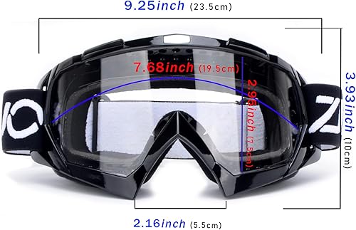 Miniatura 9 de Gafas de motocross, paquete de 2 gafas ATV para motocross, todoterreno, motocicletas, carreras MX UTV