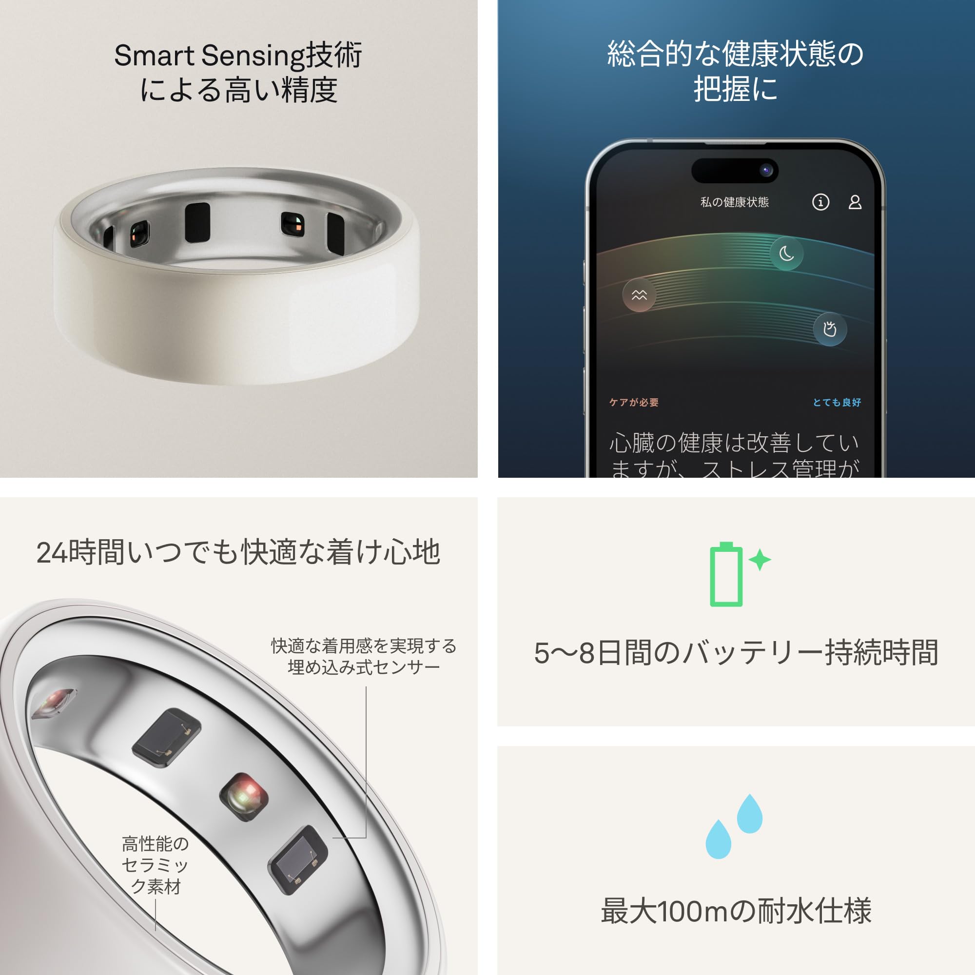 Amazon.co.jp: Oura Ring 4（オーラリング 第4世代）セラミック