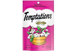Temptations Classic Crunchy and Soft Cat Treats, Blissful Catnip Flavor, 3 oz....