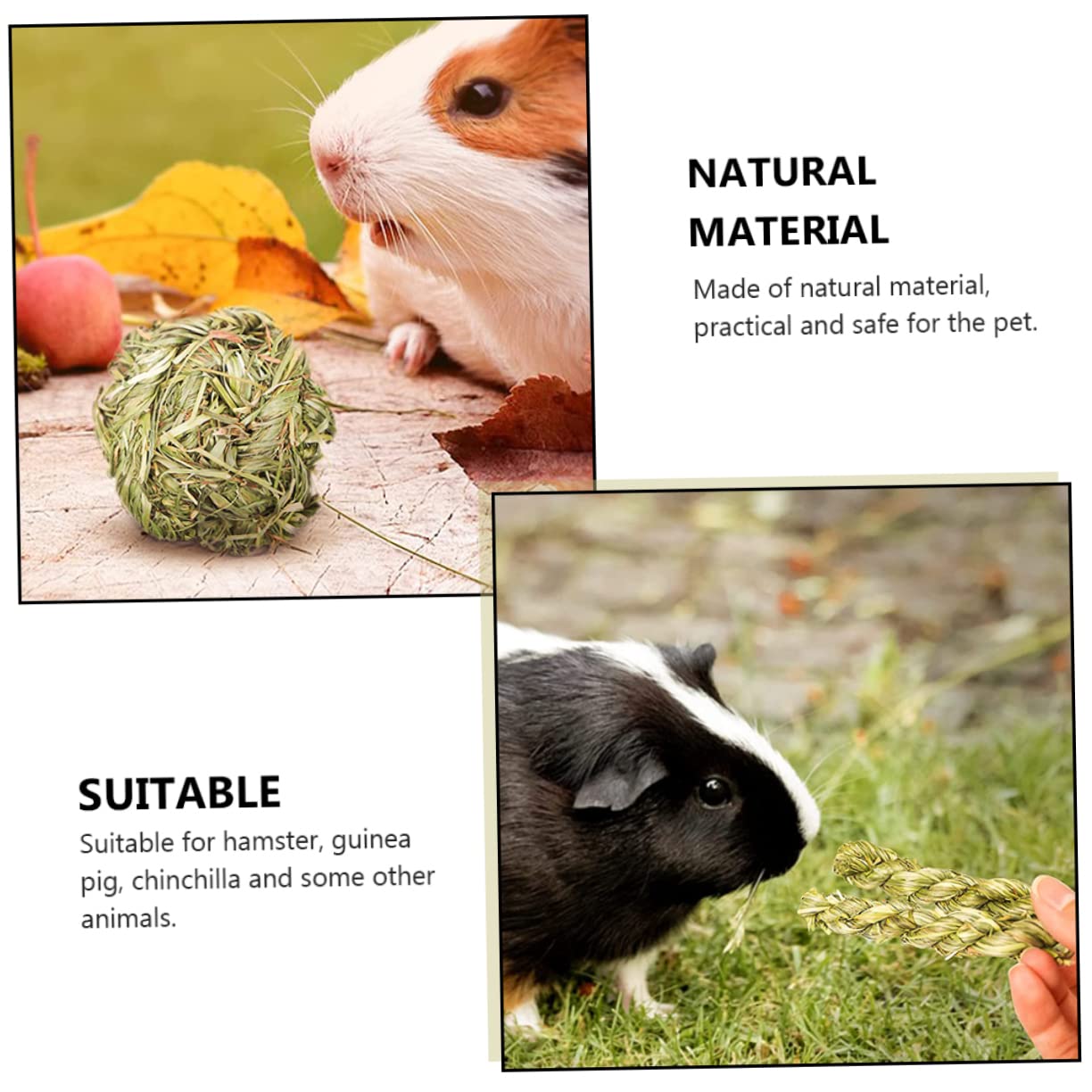 POPETPOP 18pièces Jouets à Mâcher pour Rongeurs Accessoires Herbe pour Chinchillas Et Cobayes pour Broyage Dents Divertissement Petits Animaux